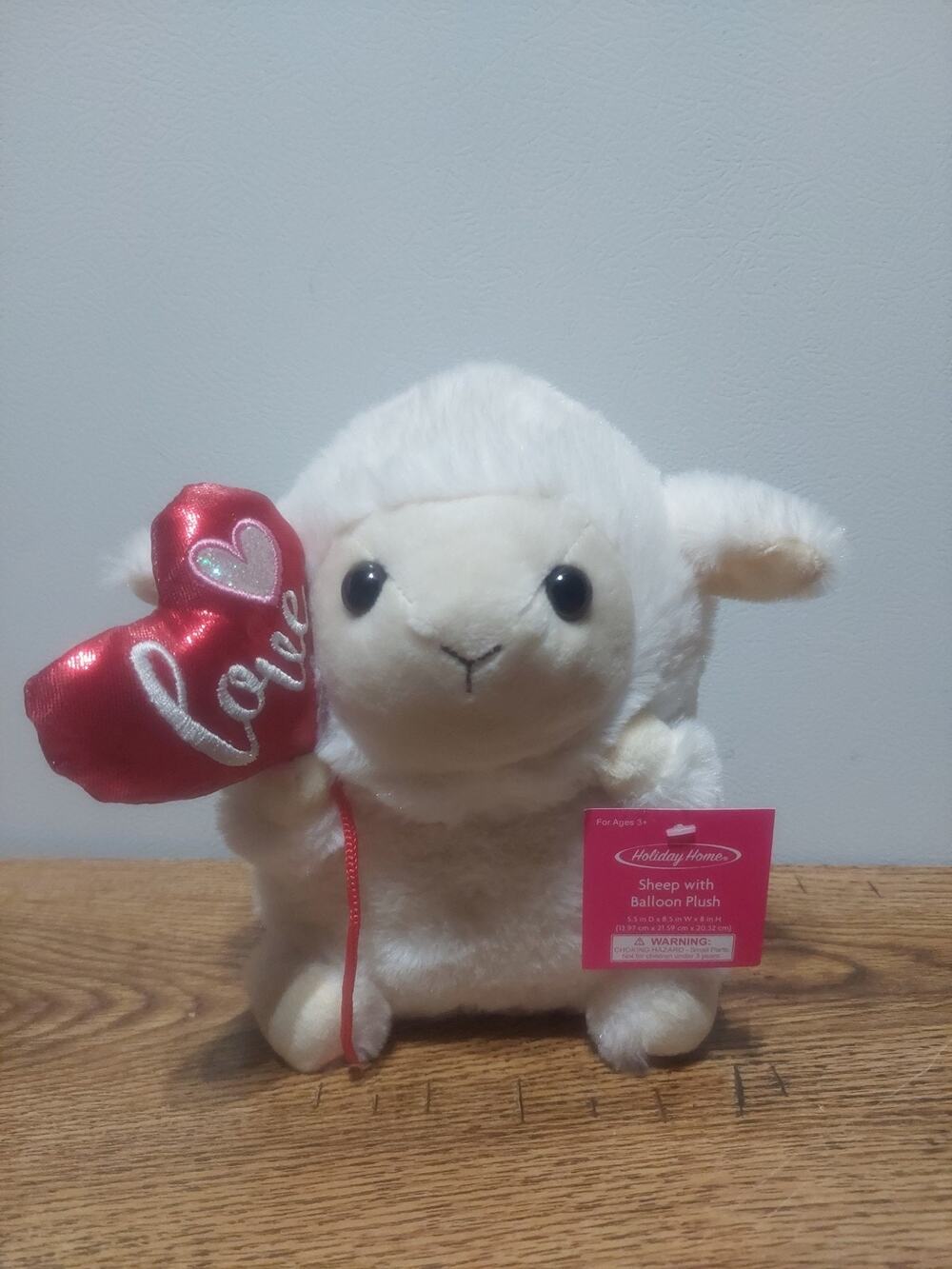 Valentine’s Day Sheep Plush Toy With Balloon Love Anniversary Holiday Gift Cute